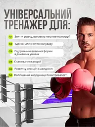 Музичний боксерський тренажер на стіну до 400 кг з Bluetooth та рукавичками, чорний (2488727294) - мініатюра 7