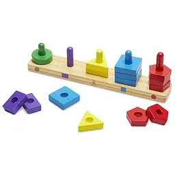 Пірамідка Melissa&Doug дерев'яна на платформі (MD10379) - мініатюра 2