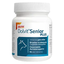 Вітамінно-мінеральна добавка Dolfos Dolvit Senior Plus mini для літніх собак 90 міні таблеток (5903-90)