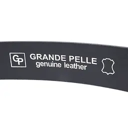 Якісний ремінь під джинси з натуральної шкіри Grande Pelle 11685 чорний 120 см - мініатюра 6