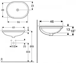 Раковина Geberit VariForm 55 500.759.01.2, Білий - мініатюра 2