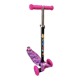 Самокат Scooter з підсвічуванням коліс для дівчинки та хлопчика рожевий