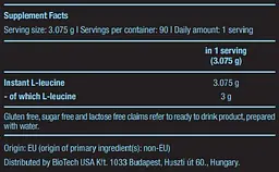 Амінокислоти BiotechUSA 100% Instant L-leucine 277 г - мініатюра 2