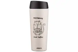 Термокружка Ardesto Сoffee Time Meowning AR-2645-WС 450 мл бежевий - мініатюра 4