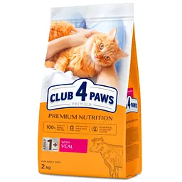 Сухий корм для кішок Club 4 Paws Premium з телятиною 2 кг (4820269140189)