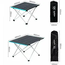 Стіл розкладний Naturehike NH19Z008-Z, алюміній, розмір S, чорний - мініатюра 4