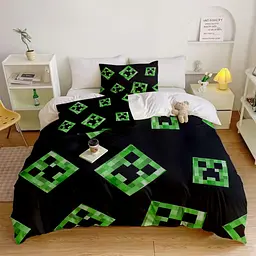 Постільна білизна 3D полуторна з мікросатину Minecraft №1 31393 150х215 см 50х70 см