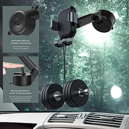 Холдер Baseus Tank gravity car mount holder with suction base Tarnish Чорний - мініатюра 3