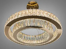 Люстра LED Diasha 575/600+420G золото 105 Вт пульт - мініатюра 5