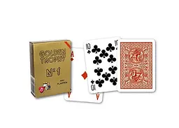 Карти гральні Modiano Golden Trophy 100% Plastic (red) (00452) - мініатюра 3