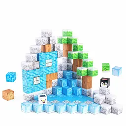 Магнітний конструктор Minecraft 124 шт по грі Майнкрафт Зимовий Mk001013.1
