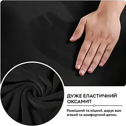 Еластичний чохол на ігрове/комп'ютерне крісло Semi Chair Cover Velvet з підлокітниками - Black - XL - мініатюра 4