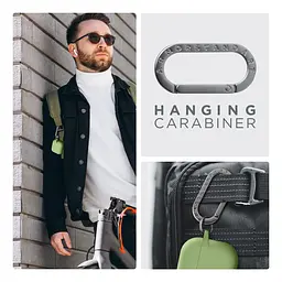 Силіконовий чохол для навушників Apple AirPods 3, Hang Case, зелений, ультратонкий захисний кейс товщиною 2 мм, захист від подряпин, пилу та ударів, компактний, з карабіном для кріплення, ArmorStandart (ARM60315) - мініатюра 6