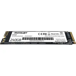 SSD диск Patriot P310 240G NVMe PCIe Gen3x4 M.2 2280 - мініатюра 4