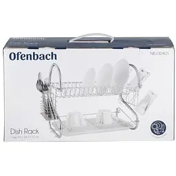 Сушка для посуду Ofenbach 2-х рівнева 52x24.5x37 см хромована сталь (100405) - мініатюра 4