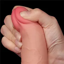 Фалоімітатор Sliding-Skin Dual Layer Dong 7.5'' 19.5 см тілесний - мініатюра 12