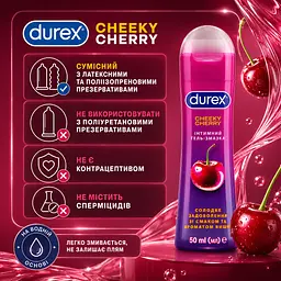 Лубрикант DUREX Cheeky Cherry 50 мл інтимна гель-змазка на водній основі зі смаком та ароматом вишні - мініатюра 5