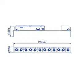 Світлодіодний магнітний трековий світильник Feron MGN300, 12W 4000К чорний (41929) - мініатюра 3