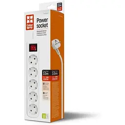 Фільтр живлення СolorWay 5 розеток, 3м, White (CW-PSEA53W)