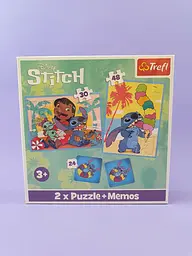 Пазли трефл Стіч 2в1 + Мемо Lilo&Stitch 93585 Trefl, в коробці - мініатюра 2