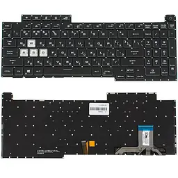 Клавіатура для ноутбука ASUS (G713 series 2021 year) rus чорний без кадру підсвічування клавіш (RGB 4)
