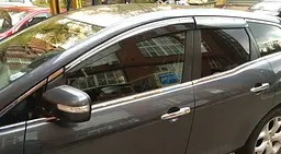 Дефлектори вікон вітровики для Mazda CX-7 2006- Хром молдинг