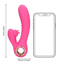 Вібратор-кролик Loveline Tongue Flickering and Heating, 21,5 см (рожевий) - мініатюра 9