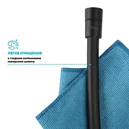 Шланг для душу 175см DROP SH-H175-BP силіконовий - Подвійний Анти-Твіст, чорний матовий - мініатюра 5