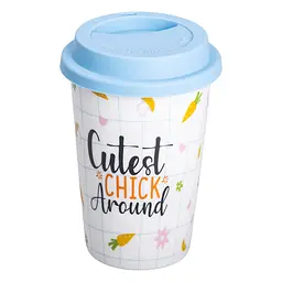 Стакан порцеляновий 420 мл із силіконовою кришкою, cutest chick around Liling Rongxiang Ceramic RX-N240546CA - мініатюра 12
