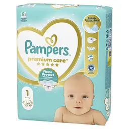 Підгузки Pampers Premium Care Розмір 1 (2-5 кг) 72 шт. - мініатюра 2