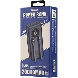 Батарея універсальна Remax 20000mAh 22.5W Black (RPP-38 / 45364) - мініатюра 2