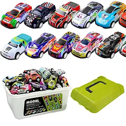 Комплект іграшкових машинок Cool Car Set з інерційним механізмом в боксі-контейнері з ручкою 30 шт. - мініатюра 2