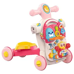 Дитячі ходунки-каталка "Перші кроки 4 в 1" HUANGER HE0827(Pink) музичні - мініатюра 6