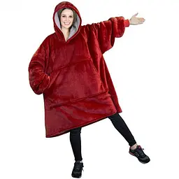 Плед-Толстовка з капюшоном і рукавами Huggle Hoodie Blanket 3-в-1 Унісекс • Теплий худі + Зігріваючий ковдру + Домашній халат - мініатюра 4