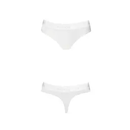 Трусики-бразиліана з бавовни Passion PS005 PANTIES L, white - мініатюра 5