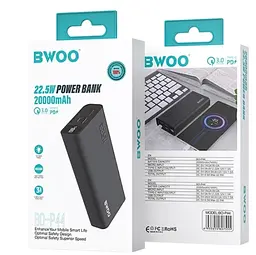 Портативна батарея BWOO 20000 mAh PD+QC 3.0 Black - мініатюра 3