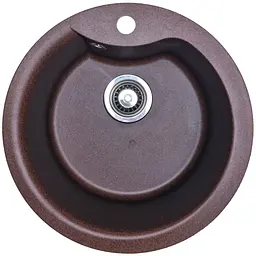 Кухонна мийка Adamant WAVE mokko d 485x210 мм, без крила d 48 - мініатюра 3