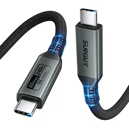Кабель SUNGUY USB4 Type-C 40Gbps 240W 1 м для зарядки та передачі даних