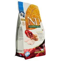 Сухий корм для стерилізованих кішок Farmina N&D Low Grain Cat Chicken&Pomegranate Neutered, курка та гранат, 300 г - мініатюра 2