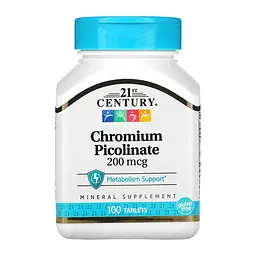 Хром піколінат, Chromium Picolinate 200 mcg - 100 tabs