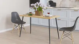 Кухонний стіл Марсель 30 Ferrum-decor 75x120x70 Чорний метал ДСП Дуб Артізан 32 мм (FRD-106694)