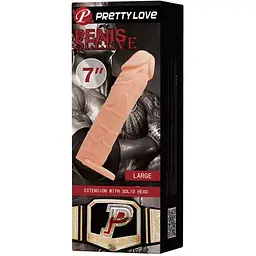 Насадка Pretty Love Penis Sleeve BI-026227, Телесный - мініатюра 10