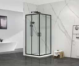 Душова кабіна без піддону Mixxus Premium Diverse SC02-90x90x195-TR Black прозоре скло 5 мм MI6862, Чорний матовий, Універсальна, прозорий - мініатюра 4
