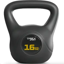 Гиря вінілова 16кг Trex Sport TX-016CKB чорний - мініатюра 1
