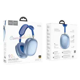 Бездротові навушники Hoco W55, накладні, BT5.0, AUX, 300mAh, 20h, sky blue - мініатюра 2