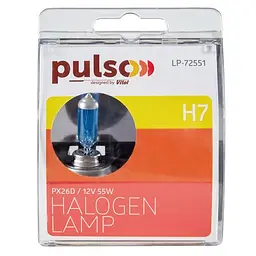 Лампи PULSO/галогенні H7/PX26D 12v55w super white/plastic box