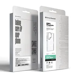 Чехол Samsung Galaxy S24 Ultra 5G (SM-S928), Unit MagSafe, белый, прозрачный, магсейф, противоударный, магнитный, панель-накладка с поддержкой MagSafe, с поддержкой беспроводной зарядки, TPU+PC, защита всего корпуса, ударопрочный - мініатюра 6