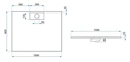Душовий піддон Rea Bazalt 80x100 long black REA-K3323, Чорний матовий - мініатюра 6