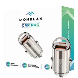 Автомобільний зарядний пристрій Monblan R1 Car Pro Series USB-A+USB-C 30W Titanium [160753] - мініатюра 2