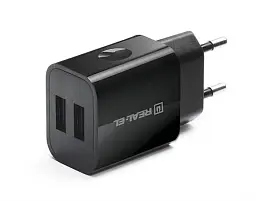 Мережевий зарядний пристрій REAL-EL CH-210 (2USB, 2.1A) Black - мініатюра 3